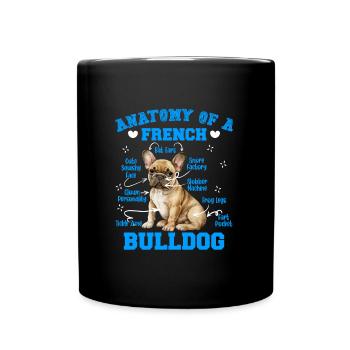 Frenchie Fan Merchandise Anatomie d’un bouledogue français - Mug uni - noir - Devant