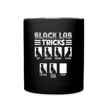 Labrador Drôle BLACK LAB TRICKS Labrador têtu - Mug uni - noir - Devant