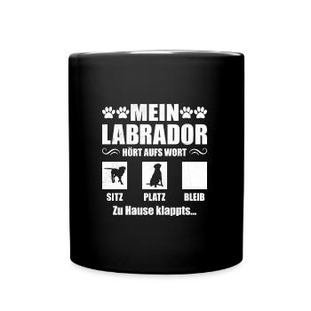 Labrador MON LABRADOR ÉCOUTE LE MOT Drôle - Mug uni - noir - Devant