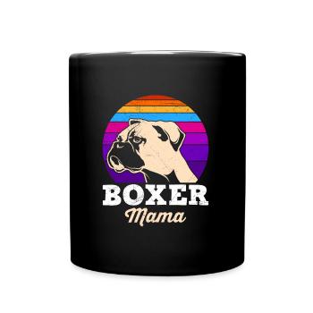 BOXER MAMA Deutscher Boxer Hundemama Boxer - Tasse einfarbig - Schwarz - Vorne