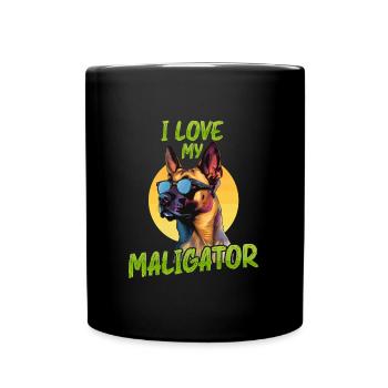 Malinois LOVE MY MALIGATOR Belgischer Schäferhund - Tasse einfarbig - Schwarz - Vorne