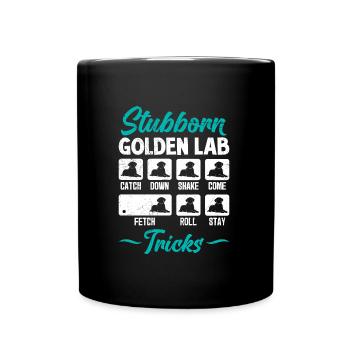 Labrador Stur STUBBORN GOLDEN LAB TRICKS Labrador - Full Colour Mug - black - Front