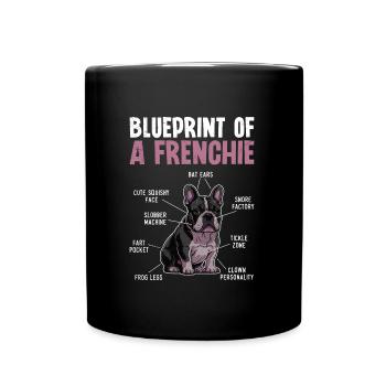Französische Bulldogge Blueprint of a Frenchie - Tasse einfarbig - Schwarz - Vorne