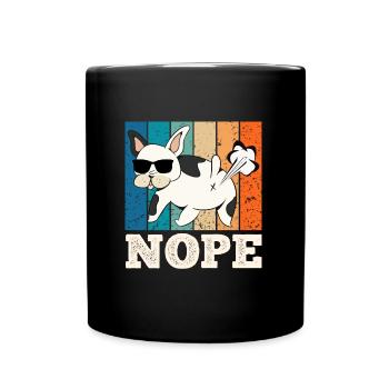 Lustig Bulldogge VERGISS ES Französische Bulldogge - Tasse einfarbig - Schwarz - Vorne