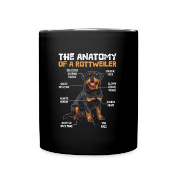 Rottie THE ANATOMY OF A ROTTWEILER Hund Rotti - Tasse einfarbig - Schwarz - Vorne