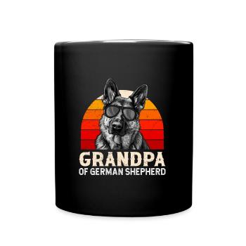 German Shepherd Fan Merchandise Grandpa of German Shepherd - Full Colour Mug - black - Front