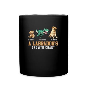 Labrador Liebhaber Labrador WACHSTUMSTABELLE - Tasse einfarbig - Schwarz - Vorne