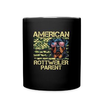 Rottie AMERICAN ROTTWEILER PARENT Rottweiler Dog - Full Colour Mug - black - Front