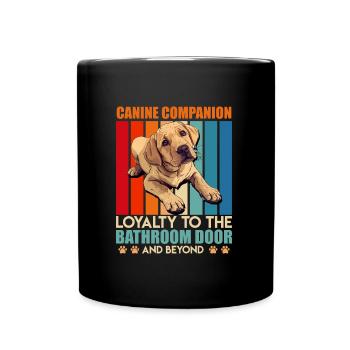 Labrador PERSÖNLICHER BEGLEITER zum Badezimmer - Tasse einfarbig - Schwarz - Vorne