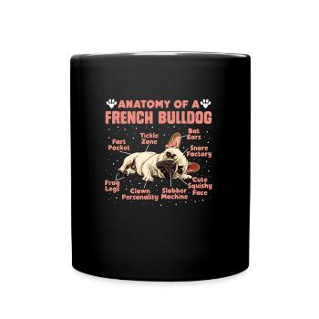 Frenchie Fan Merchandise Anatomie d’un bouledogue français - Mug uni - noir - Devant