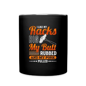 Grillmeister Like my Racks Porc frotté aux gros fesses - Mug uni - noir - Devant