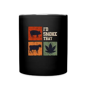 Grillades d’amateurs de viande Je fumerais ce barbecue - Mug uni - noir - Devant