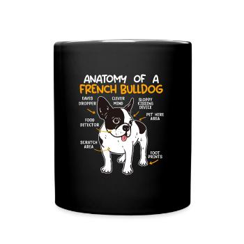Anatomy French Bulldog Owner Funny - Full Colour Mug - black - Front