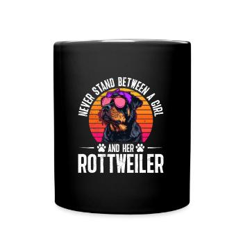 Rottie NE S’INTERPOSE JAMAIS ENTRE UNE FILLE ET ELLE - Mug uni - noir - Devant