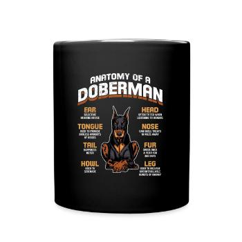 Doberman Besitzer ANATOMY OF A DOBERMAN Lustiges - Tasse einfarbig - Schwarz - Vorne