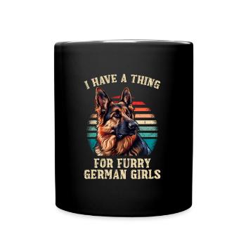 Les bergers allemands ont un faible pour les allemands à fourrure - Mug uni - noir - Devant