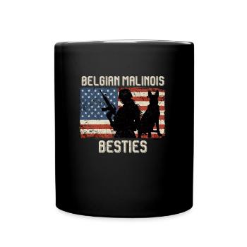 Malinois USA BELGIAN MALINOIS BESTIES America - Mug uni - noir - Devant