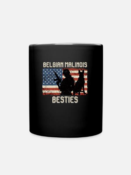 Malinois USA BELGIAN MALINOIS BESTIES America - Mug uni - noir
