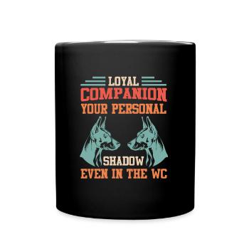 Doberman Dog LOYAL COMPANION Dog Owner - Full Colour Mug - black - Front