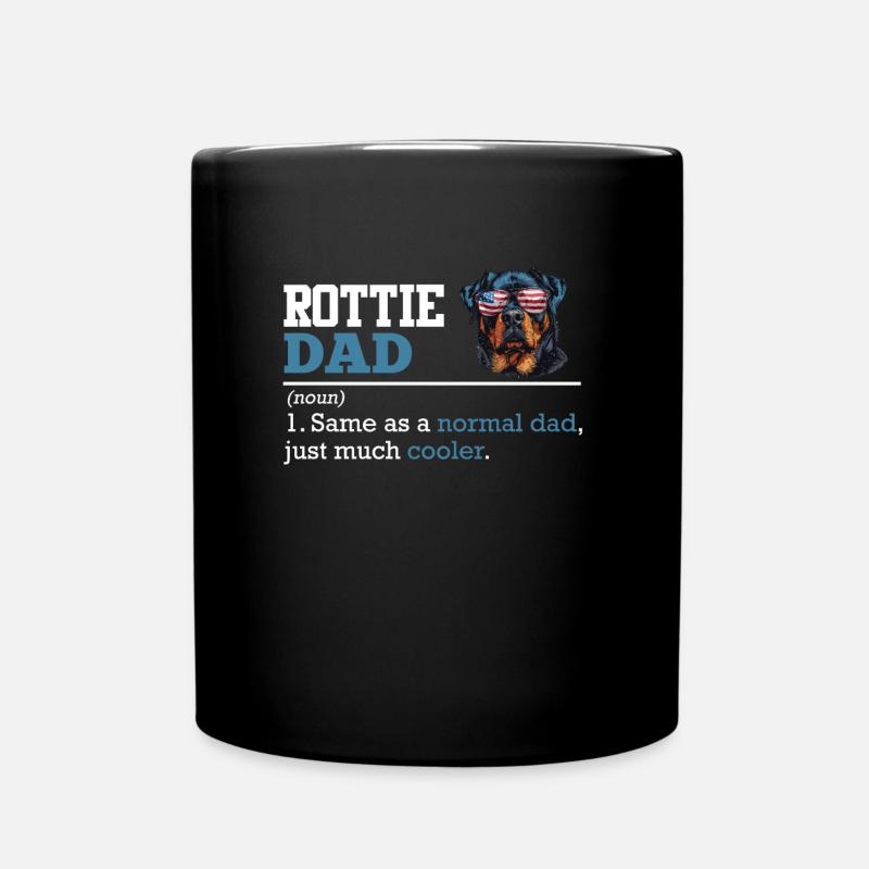 ROTTIE DAD Rottweiler Besitzer Rottweiler Freund - Tasse einfarbig - Schwarz