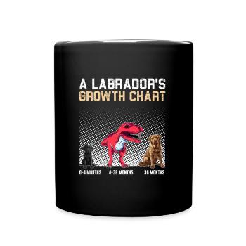 Labrador WACHSTUMSTABELLE Labrador Herrchen Lustig - Tasse einfarbig - Schwarz - Vorne