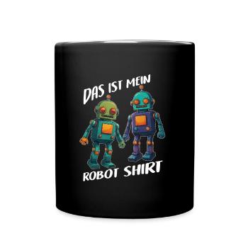 Das ist mein Robot Shirt zwei süße Roboter - Tasse einfarbig - Schwarz - Vorne
