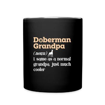 DOBERMAN GRANDPA propriétaire de chien Dobie Doberman - Mug uni - noir - Devant