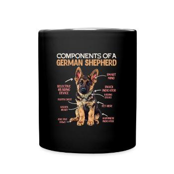 German Shepherd Owner COMPONENTS OF GERMAN SHEPHERD - Full Colour Mug - black - Front