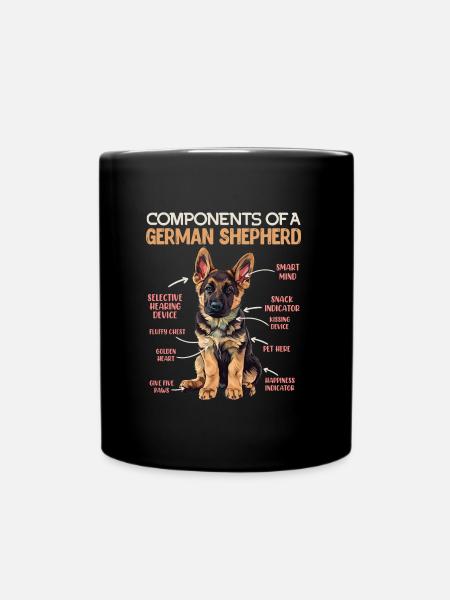 German Shepherd Owner COMPONENTS OF GERMAN SHEPHERD - Full Colour Mug - black