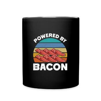 Fleischfresser POWERED BY BACON Fleischliebhaber - Tasse einfarbig - Schwarz - Vorne
