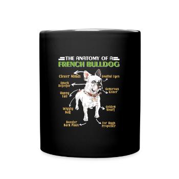 Frenchie ANATOMIE D'UN BOULEDOGUE FRANÇAIS Drôle - Mug uni - noir - Devant