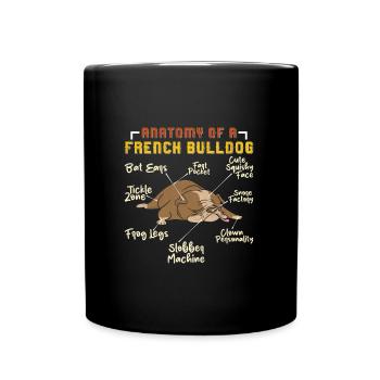 Bouledogue français drôle ANATOMIE D’UN FRANÇAIS - Mug uni - noir - Devant