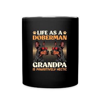 Doberman Owner LIFE AS A DOBERMAN GRANDPA - Full Colour Mug - black - Front