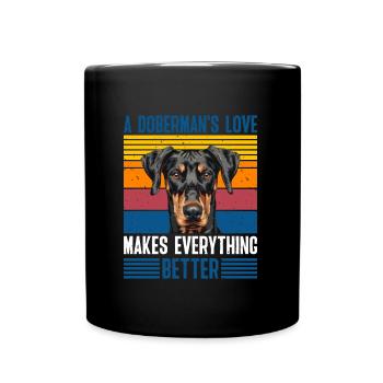 Doberman Owner Vintage A Dobermans Love - Full Colour Mug - black - Front