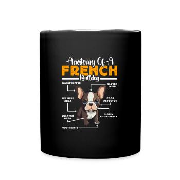 Französische Bulldogge ANATOMIE D’UN BOULEDOGUE FRANÇAIS - Mug uni - noir - Devant
