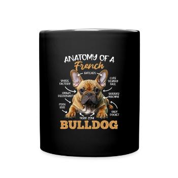 Anatomy French Bulldog Owner Funny - Full Colour Mug - black - Front
