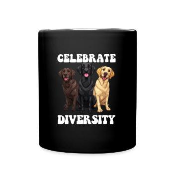 Labrador Dogs CÉLÉBREZ LA DIVERSITÉ Labrador Retriever - Mug uni - noir - Devant