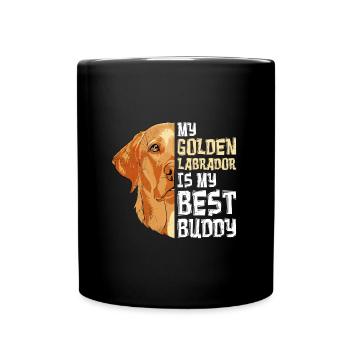 Labrador Hund My Golden Labrador my Best Buddy - Tasse einfarbig - Schwarz - Vorne