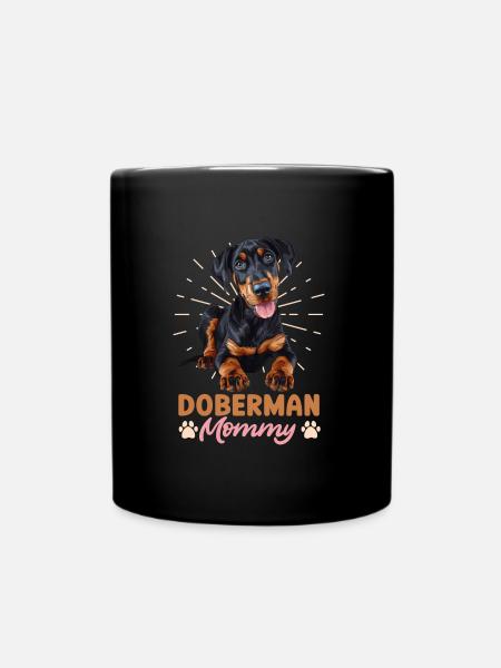 DOBERMANN MUTTI Hundebesitzer Dobermänner - Tasse einfarbig - Schwarz