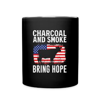 Barbecue USA Charcoal and Smoke Bring Hope - Full Colour Mug - black - Front