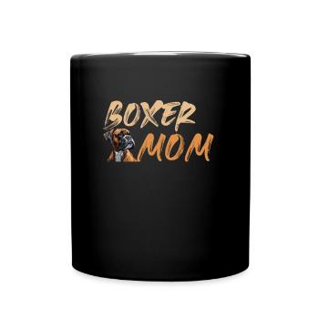 BOXER MOM Hundebesitzerin Deutscher Boxer - Tasse einfarbig - Schwarz - Vorne