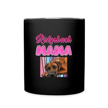 RIDGEBACK MAMA Rhodesian Ridgeback Hundemama - Tasse einfarbig - Schwarz - Vorne