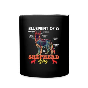 German Shepherd BLUEPRINT OF A GERMAN SHEPHERD Funny - Full Colour Mug - black - Front