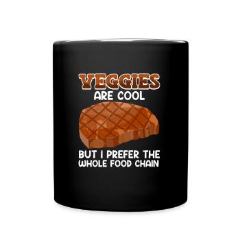 LES LÉGUMES SONT COOL MAIS JE PRÉFÈRE TOUTE LA CHAÎNE ALIMENTAIRE - Mug uni - noir - Devant