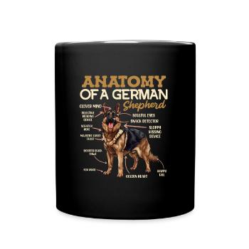 Anatomie des Deutschen Schäferhundes Lustiges - Tasse einfarbig - Schwarz - Vorne