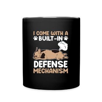 Le bouledogue français est livré avec une défense intégrée - Mug uni - noir - Devant