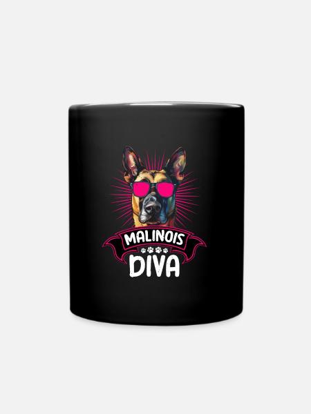 MALINOIS DIVA Maman Chien Berger Belge - Mug uni - noir