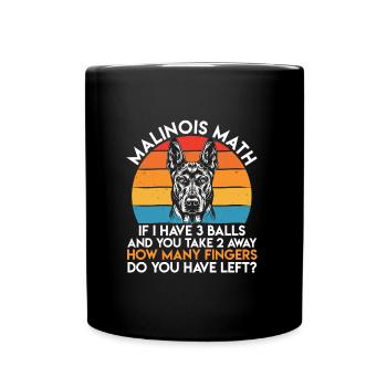 MALINOIS MATH COMBIEN DE DOIGTS VOUS RESTE-T-IL - Mug uni - noir - Devant