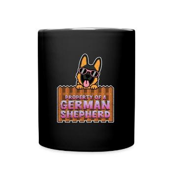 German Shepherd PROPERTY OF A GERMAN - Full Colour Mug - black - Front