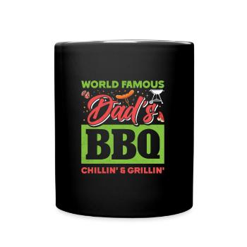 Barbecue WORLD FAMOUS DAD'S BBQ GRILLIN' CHILLIN' - Full Colour Mug - black - Front